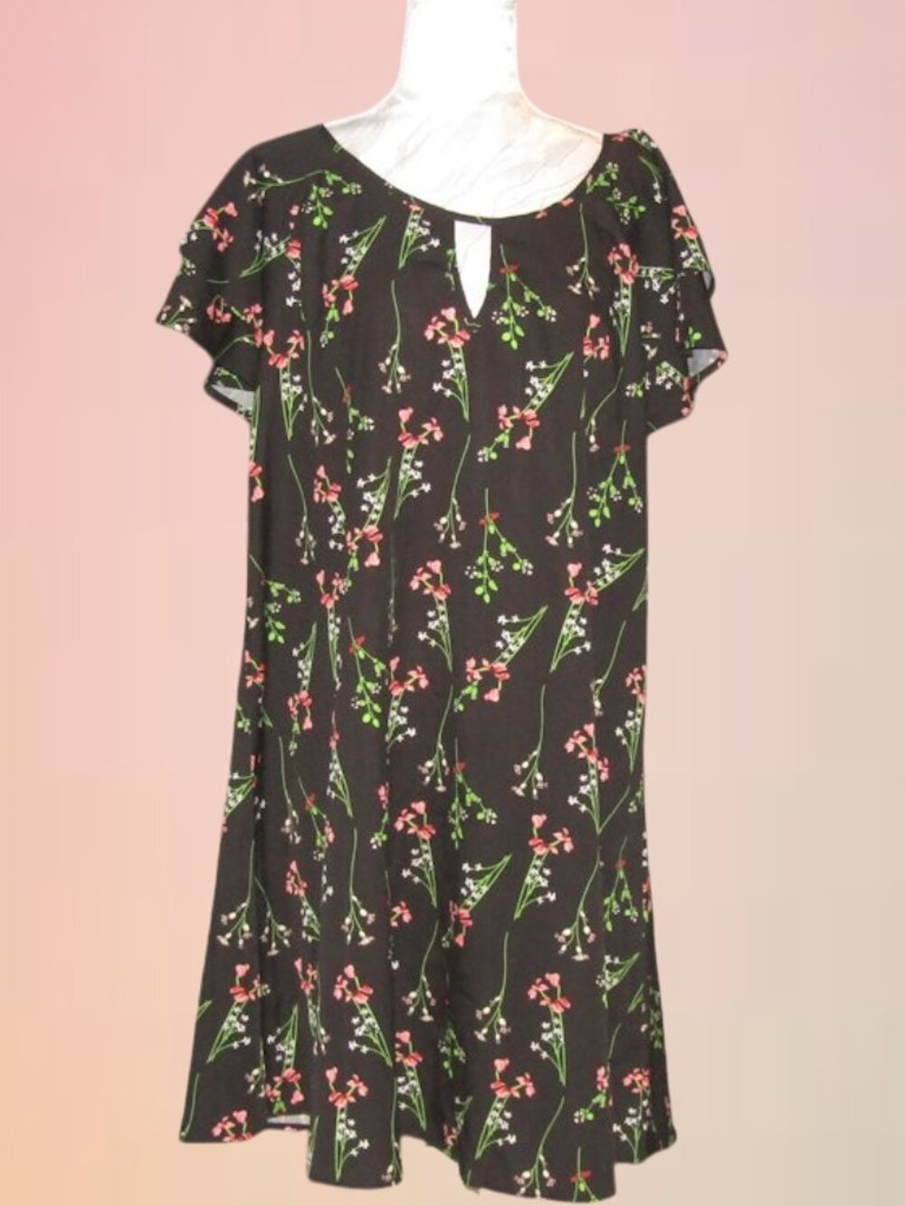 Shein womens dress size 0XL knee length shot sleeves nwot